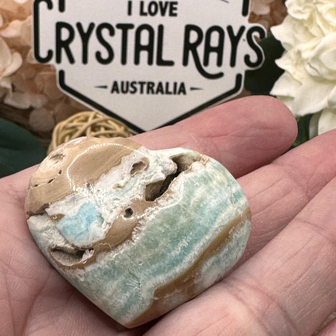 Blue Aragonite Heart