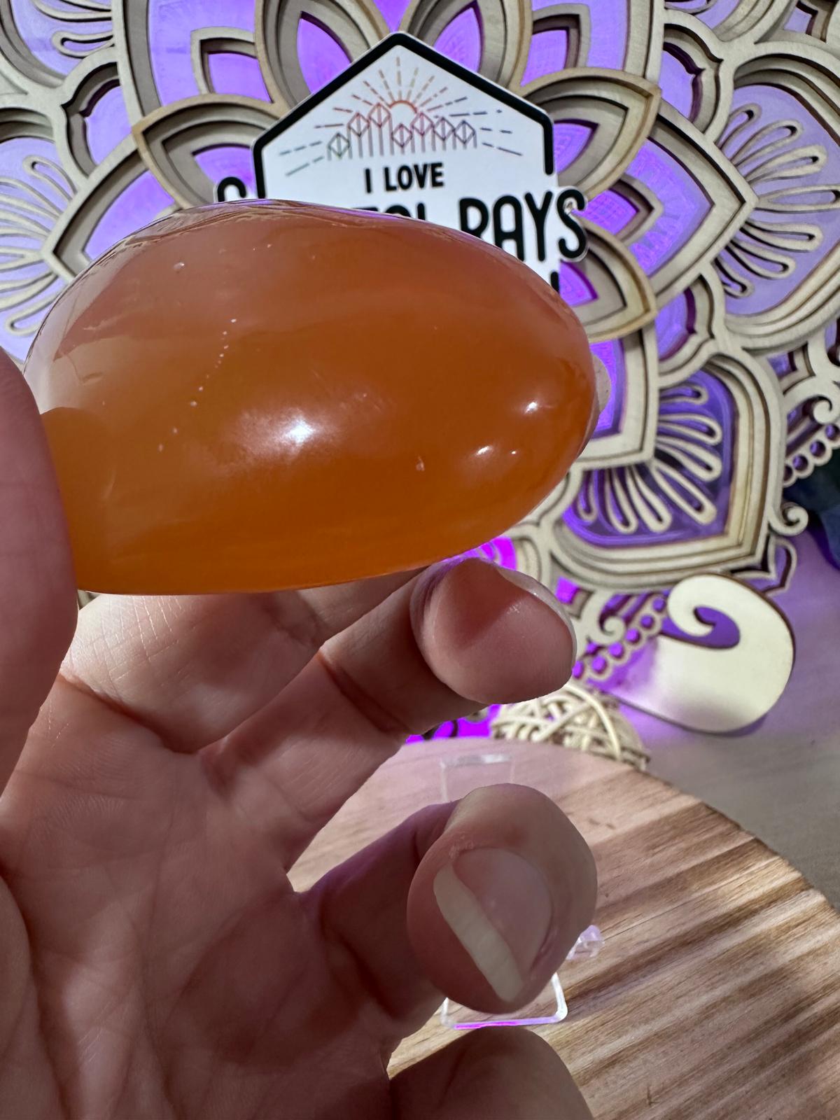Honey Calcite Heart