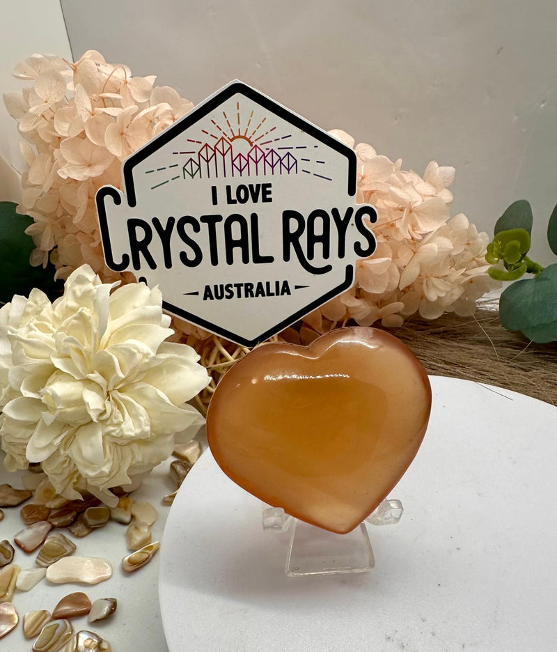 Honey Calcite Heart