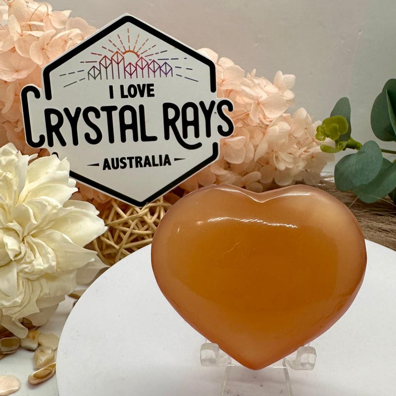 Honey Calcite Heart