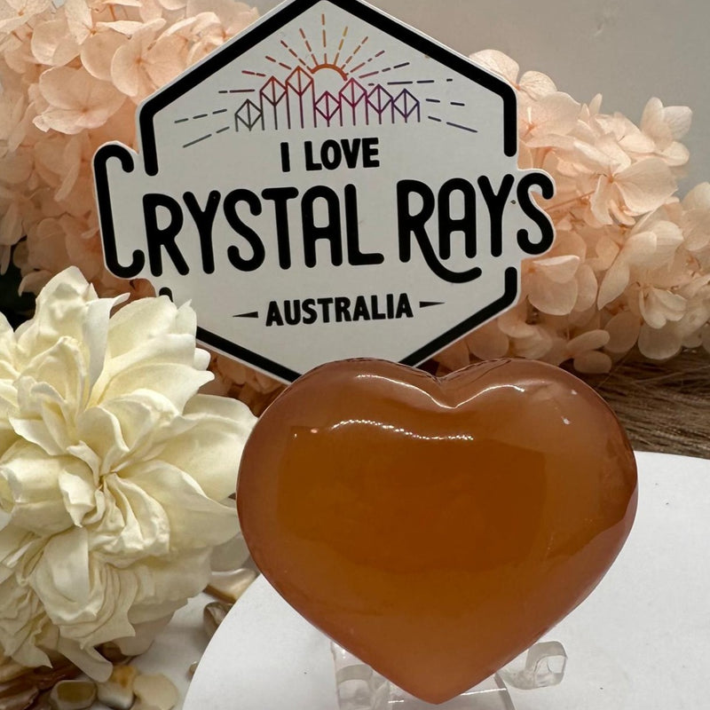 Honey Calcite Heart