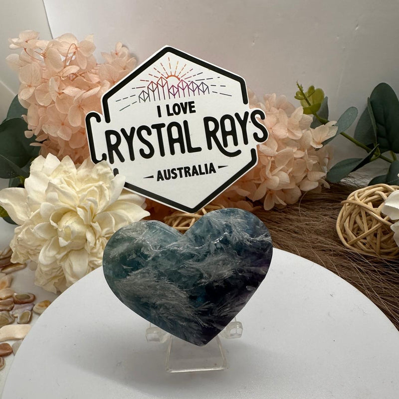 Feathered Fluorite Heart