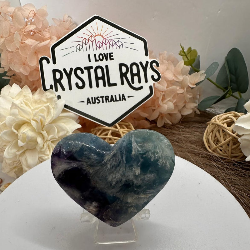 Feathered Fluorite Heart