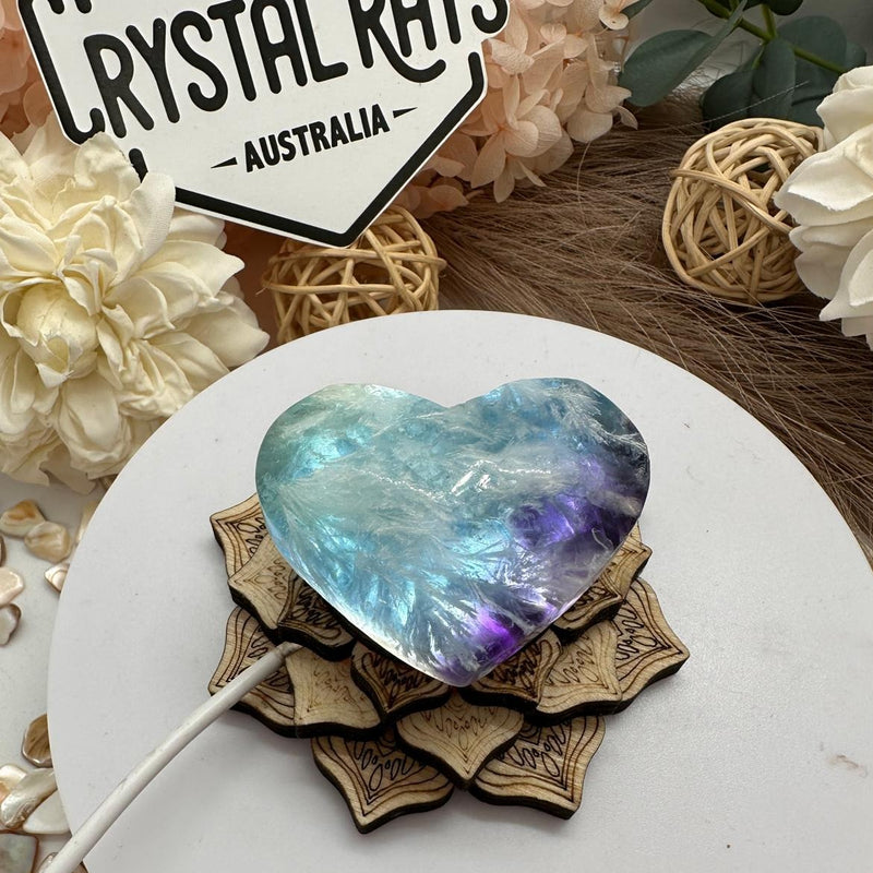 Feathered Fluorite Heart