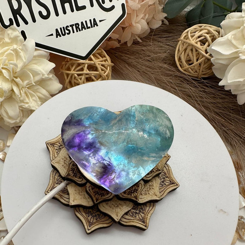 Feathered Fluorite Heart