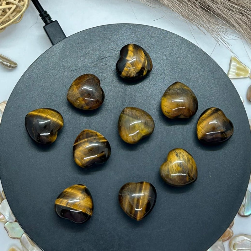 Tiger Eye Hearts ~ Small