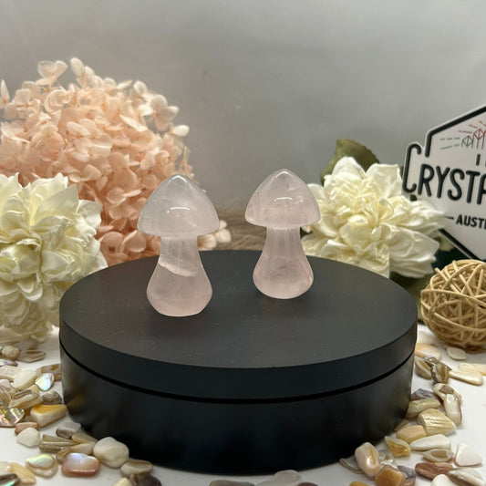Rose Quartz Mushroom Carvings 44g