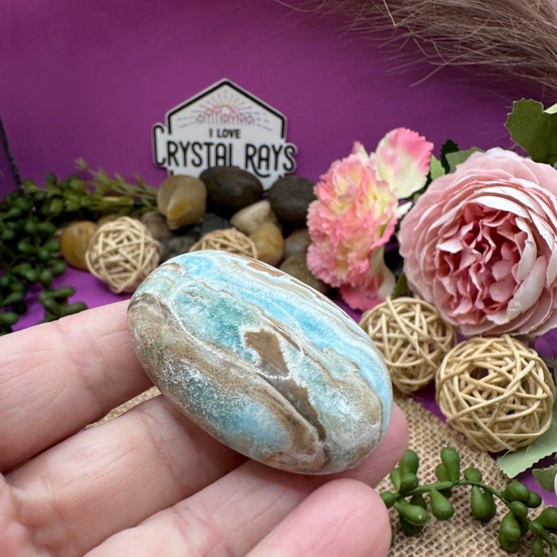 Blue Aragonite Palm Stone