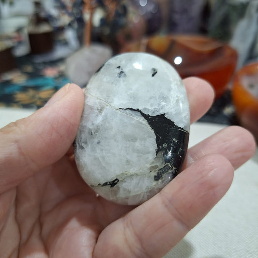 Rainbow Moonstone ~ Palm stone