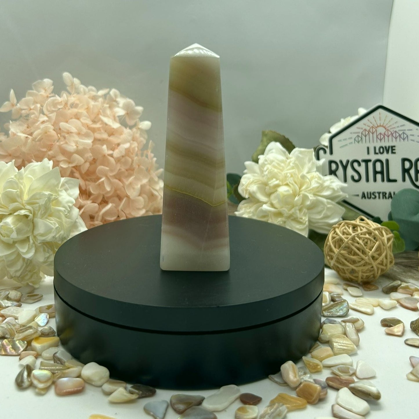 Pink Banded Onyx Tower