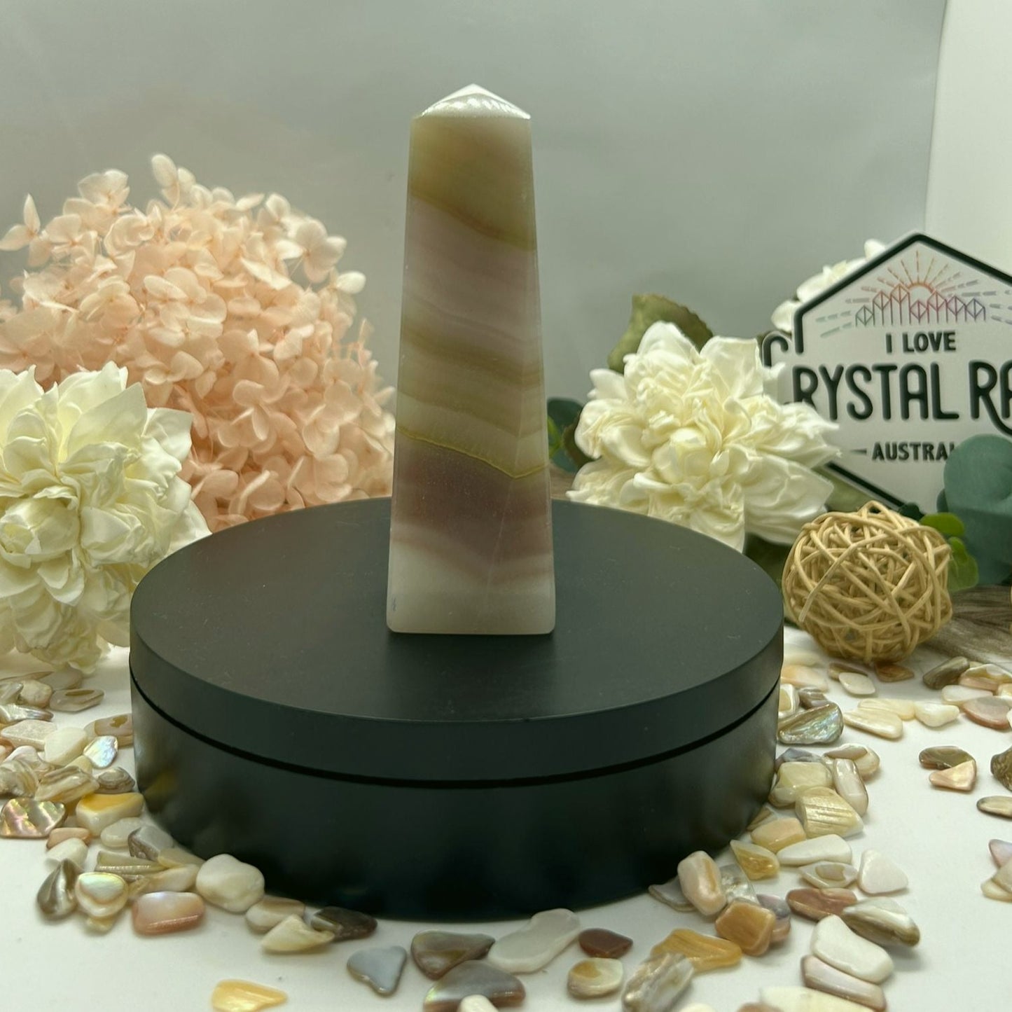 Pink Banded Onyx Tower