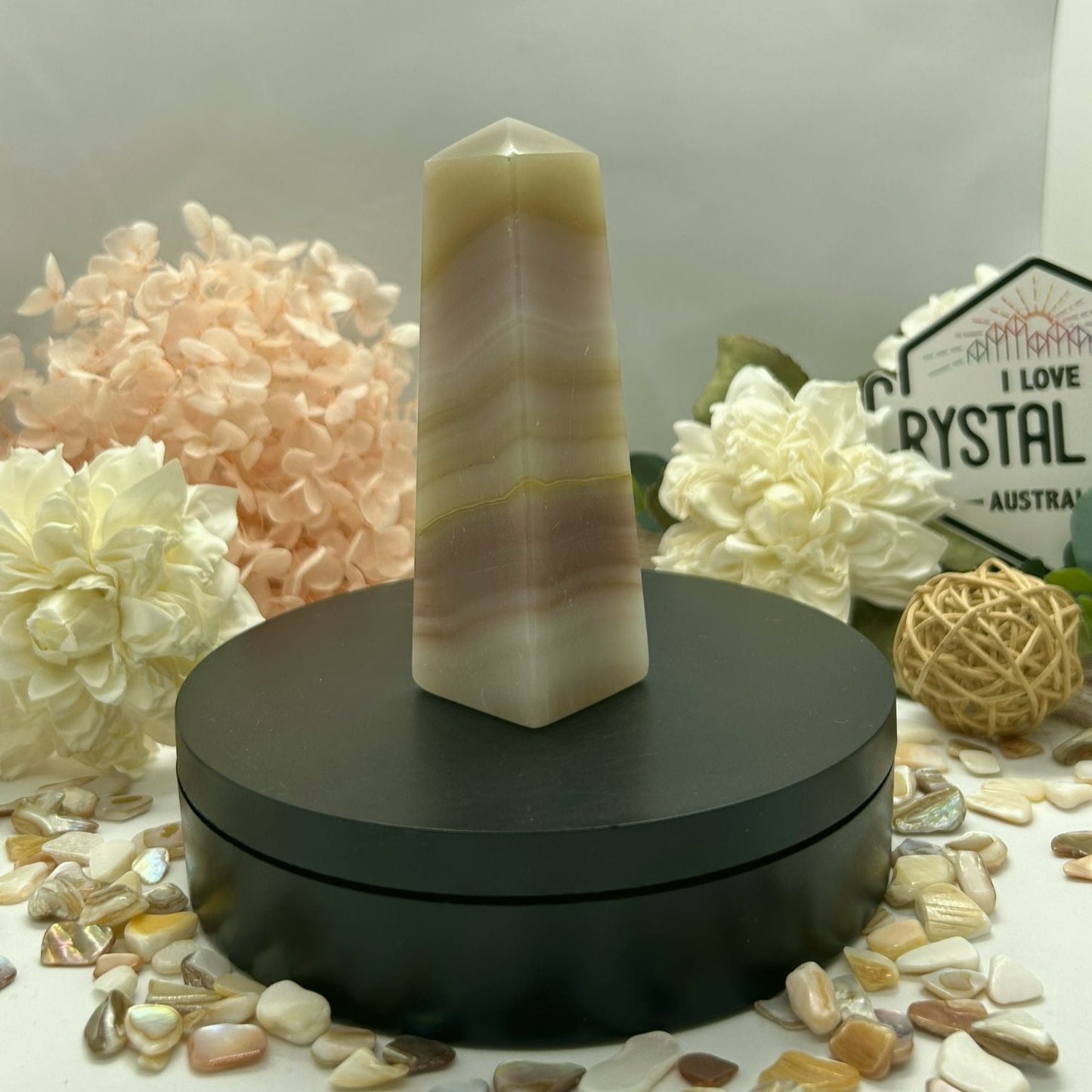 Pink Banded Onyx Tower