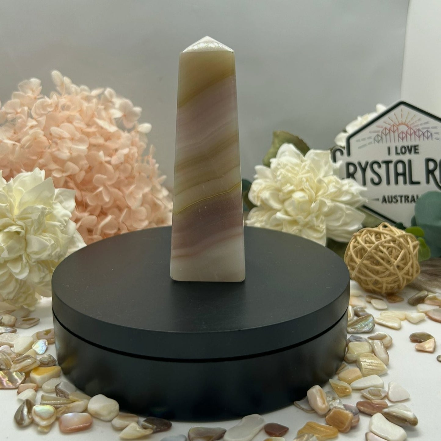 Pink Banded Onyx Tower