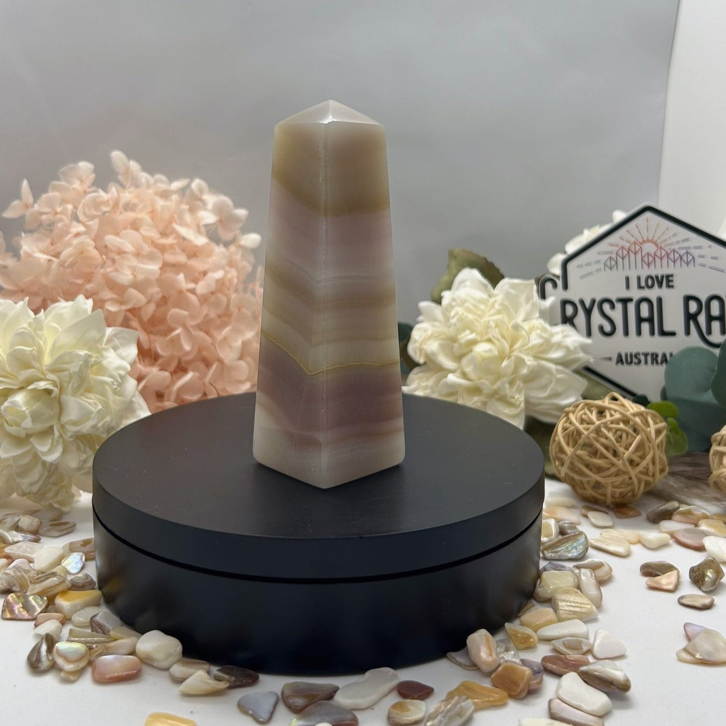 Pink Banded Onyx Tower