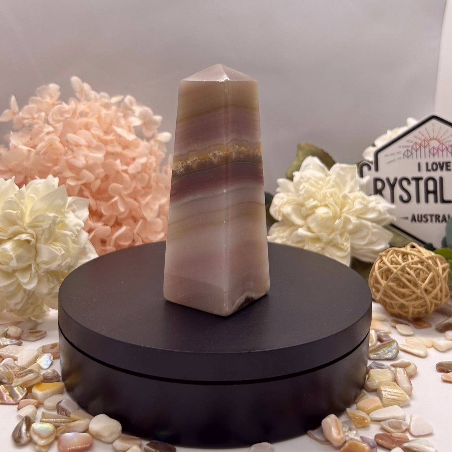 Pink Banded Onyx Tower
