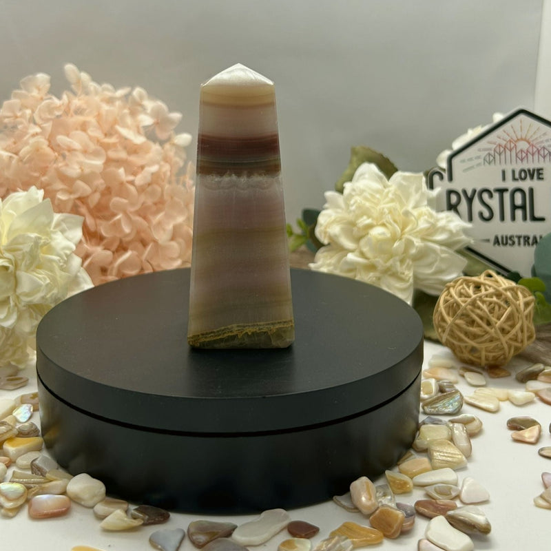 Pink Banded Onyx Tower