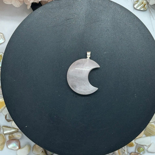 Rose Quartz Moon Pendant