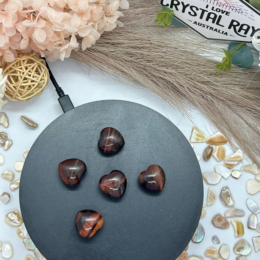 Red Tiger Eye Hearts