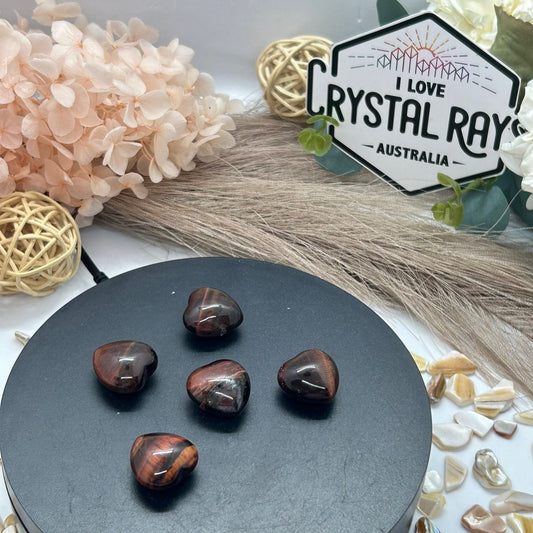 Red Tiger Eye Hearts
