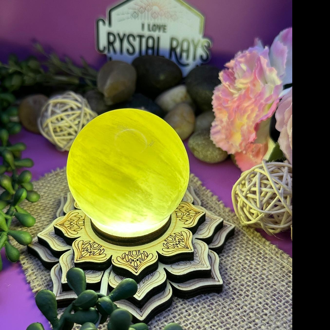 Yellow Calcite Sphere 302g