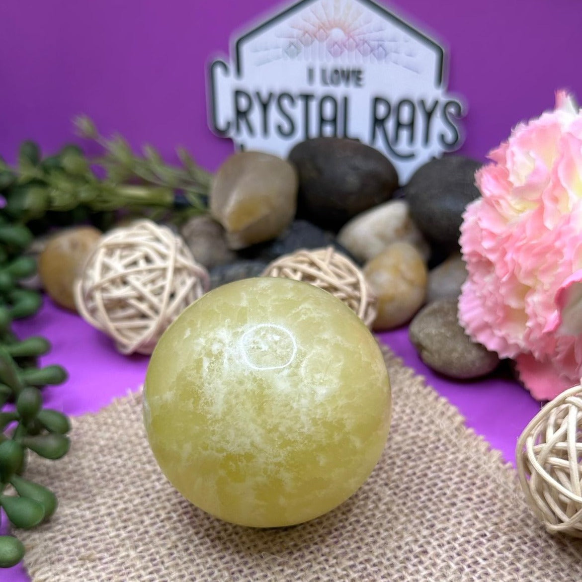 Yellow Calcite Sphere 302g
