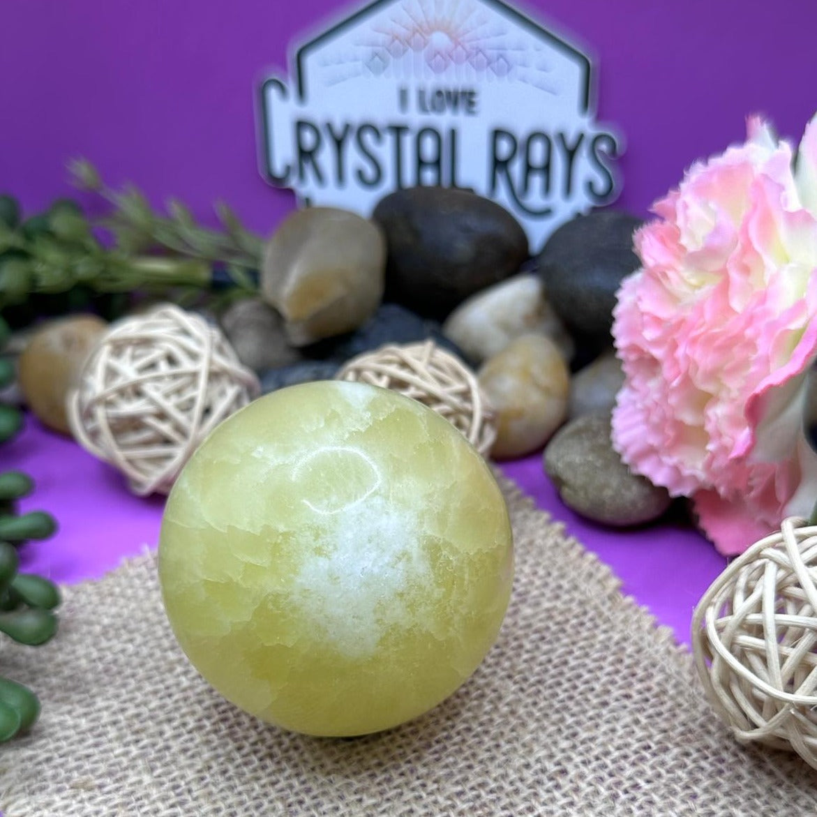 Yellow Calcite Sphere 302g
