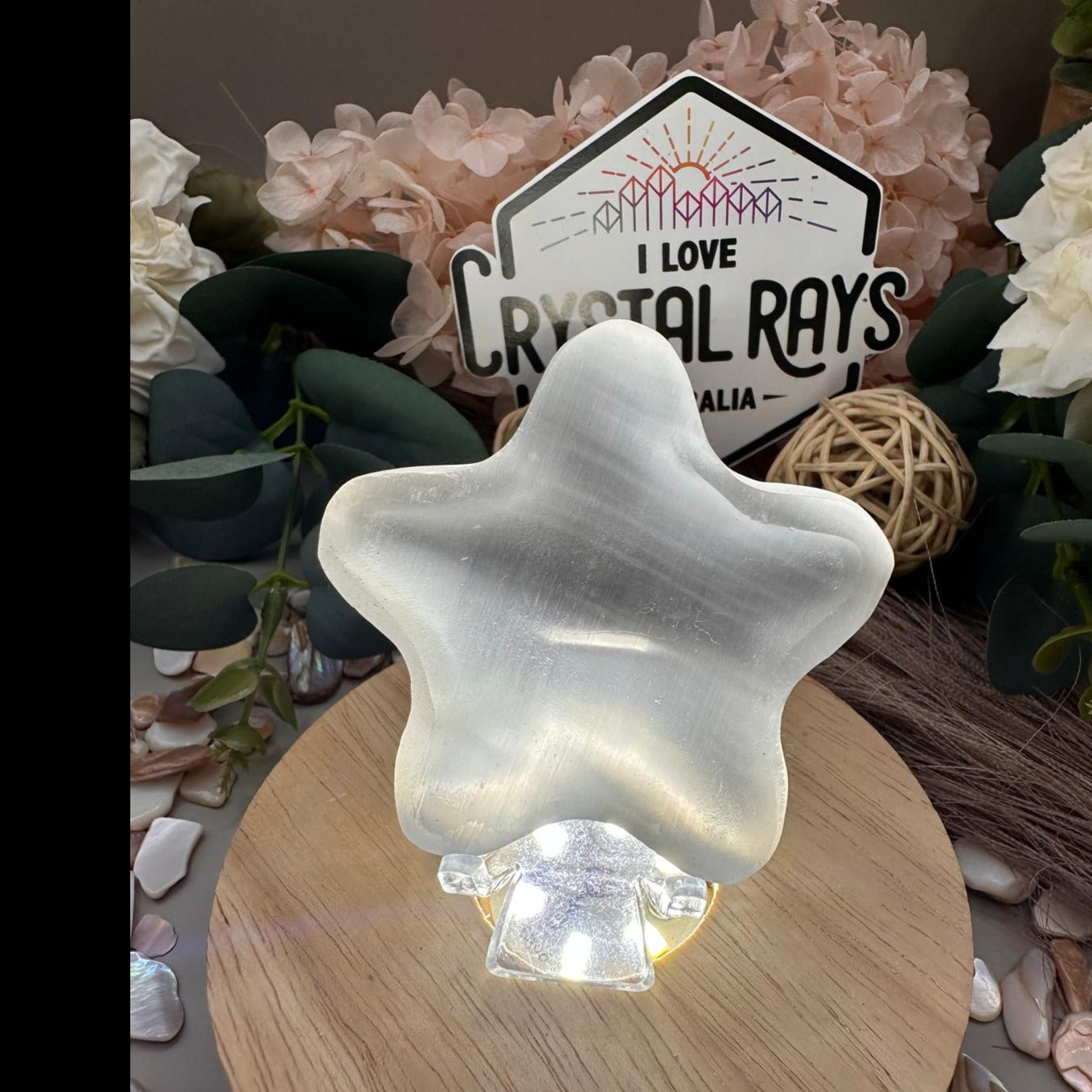 Selenite Star Bowl Carving 55g