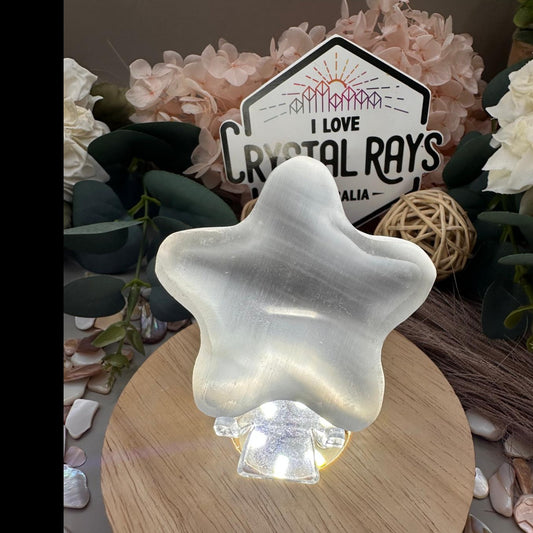 Selenite Star Bowl Carving 55g