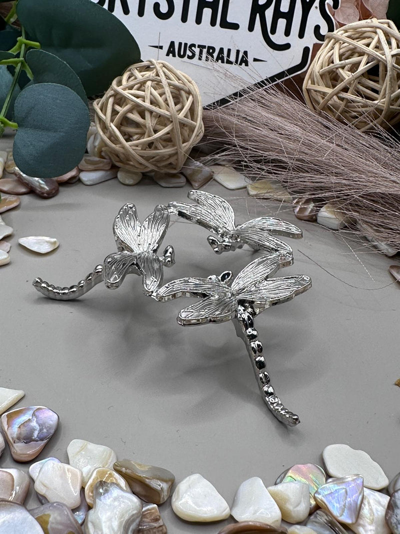 Dragonfly Sphere Stand Silver Small