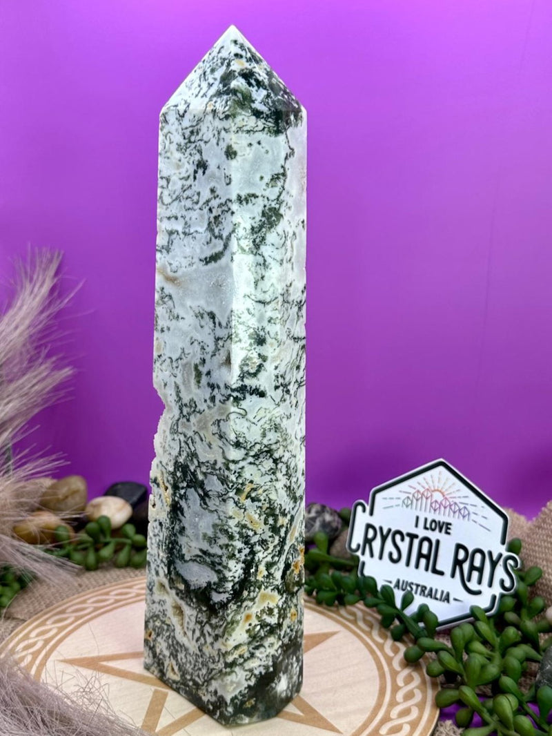 Moss agate tower