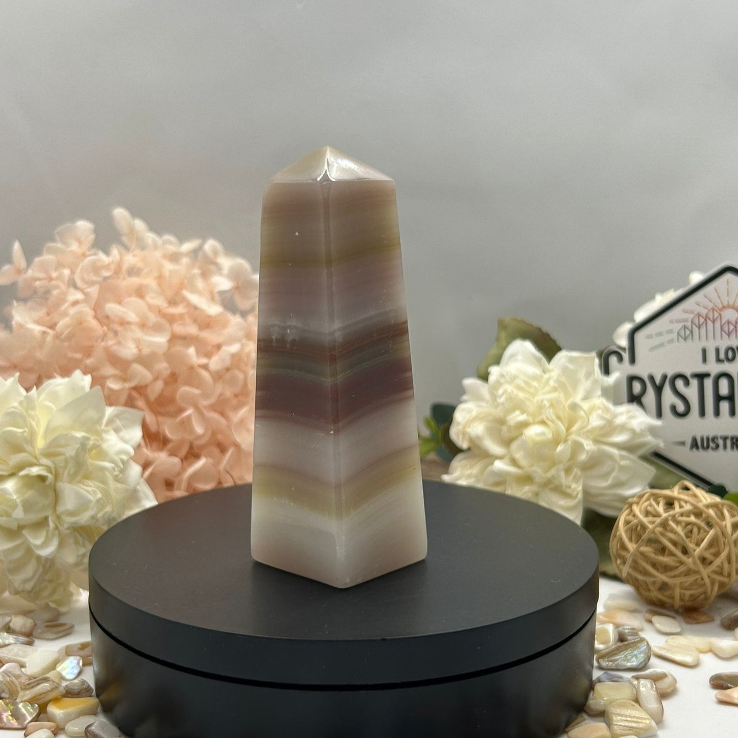Pink Banded Onyx Tower