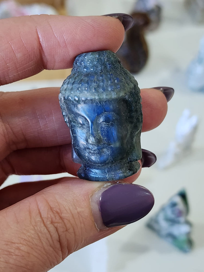 Labradorite ~ Buddha Head carving (S)