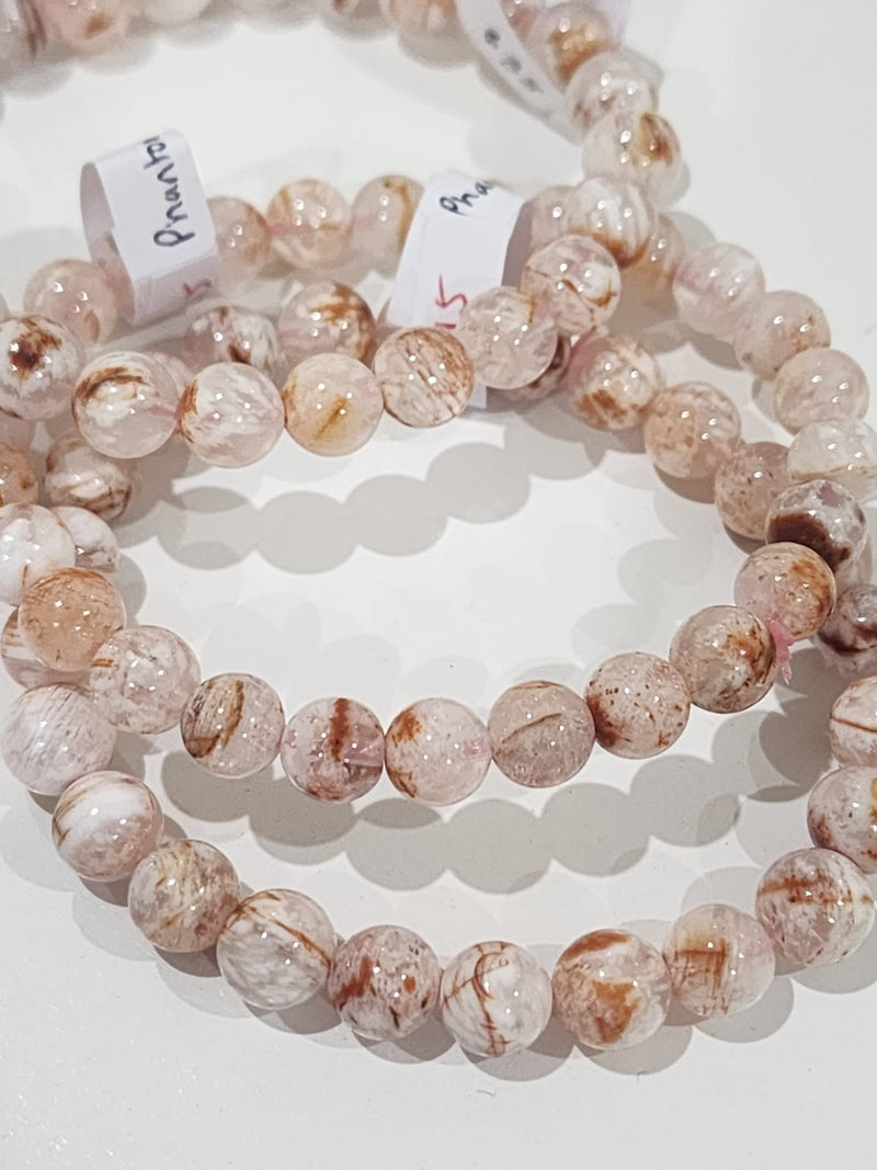 White Phantom Quartz Bracelet 8mm