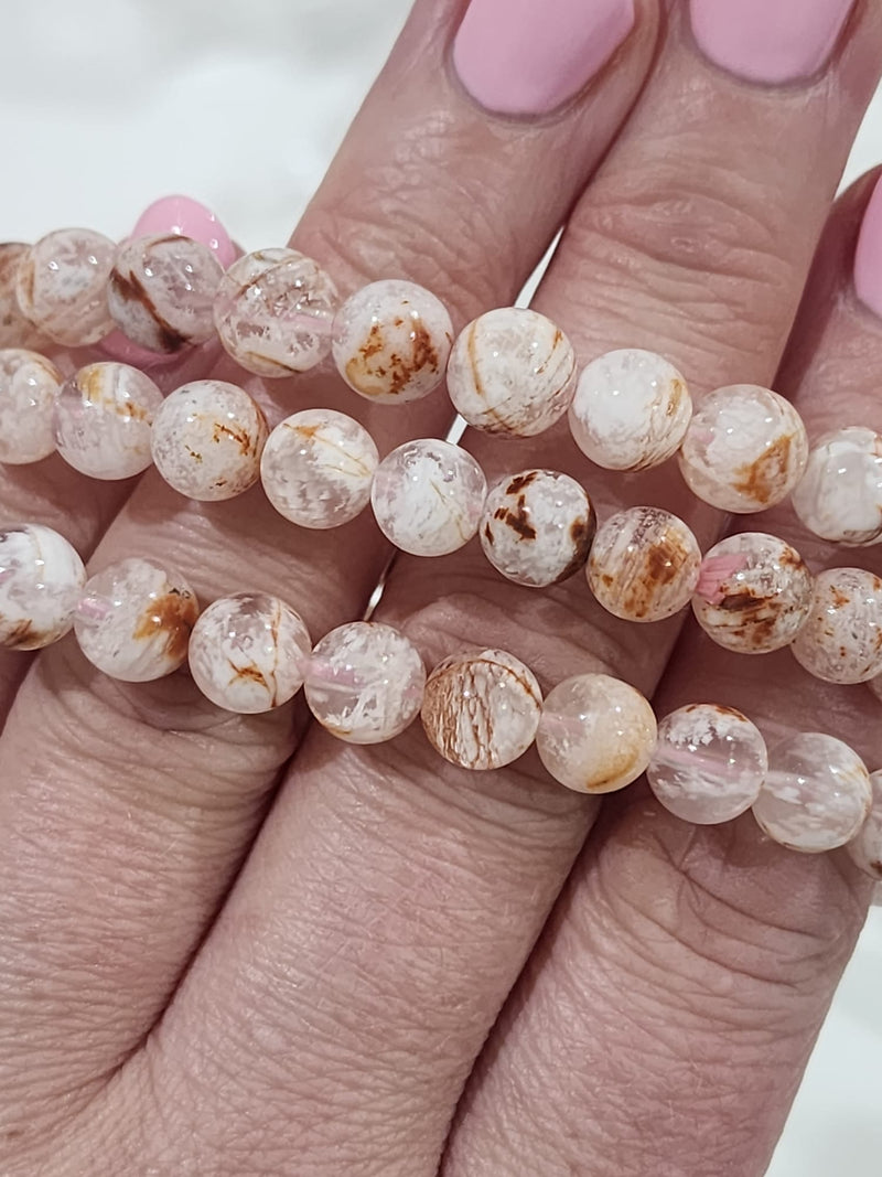 White Phantom Quartz Bracelet 7mm