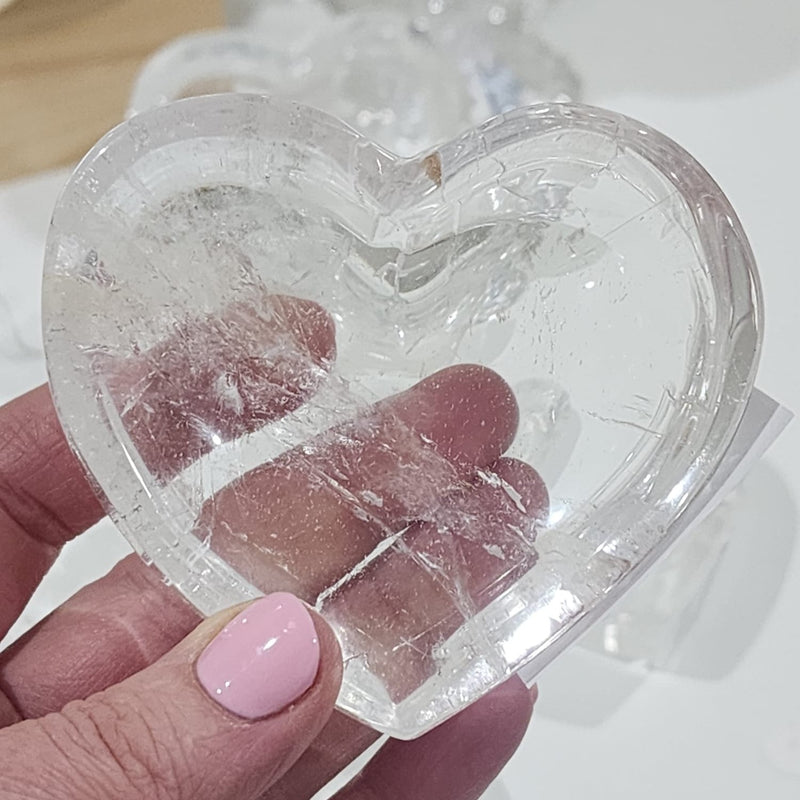 Clear Quartz Heart shaped Bowl