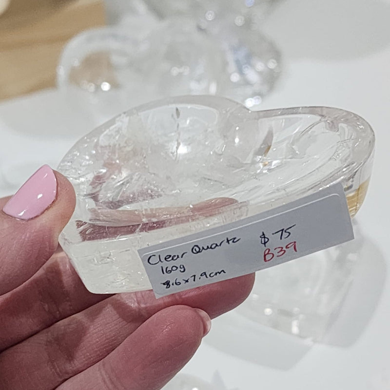 Clear Quartz Heart shaped Bowl