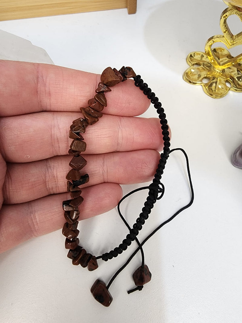 Mahogany Obsidian Bracelet Draw String