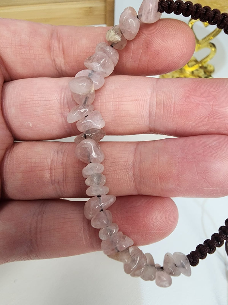 Rose Quartz Bracelet Draw String