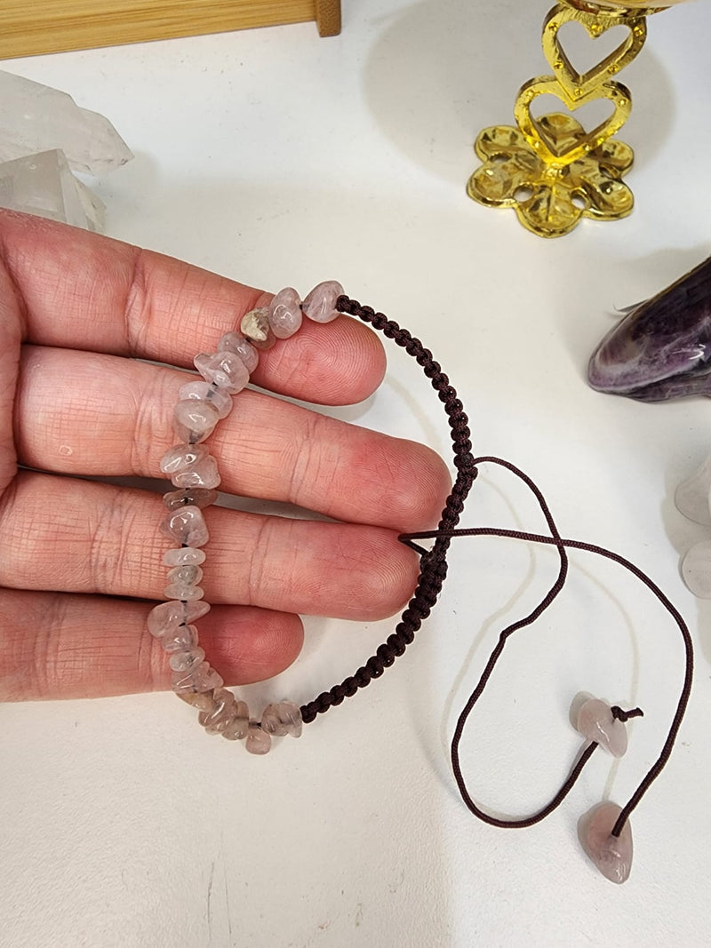 Rose Quartz Bracelet Draw String