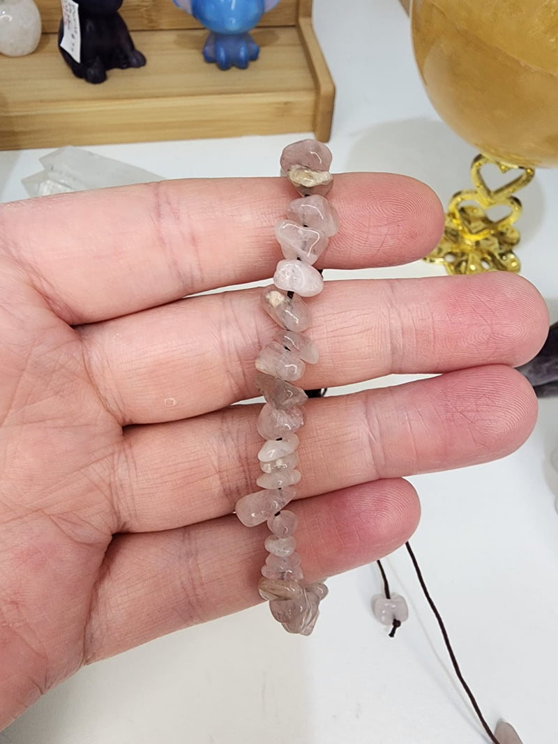 Rose Quartz Bracelet Draw String