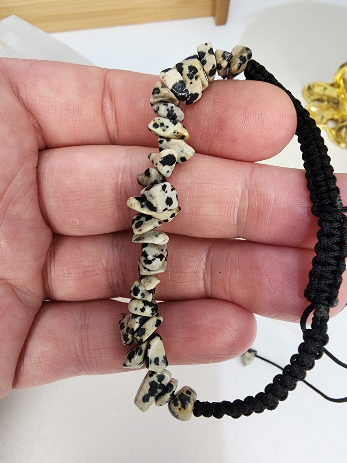 Dalmatian Jasper Bracelet Draw String