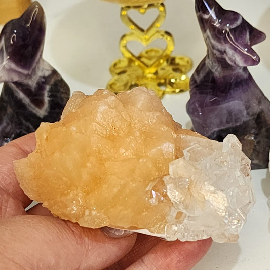 Zeolite Mineral Specimen Stilbite + Apophyllite 192g