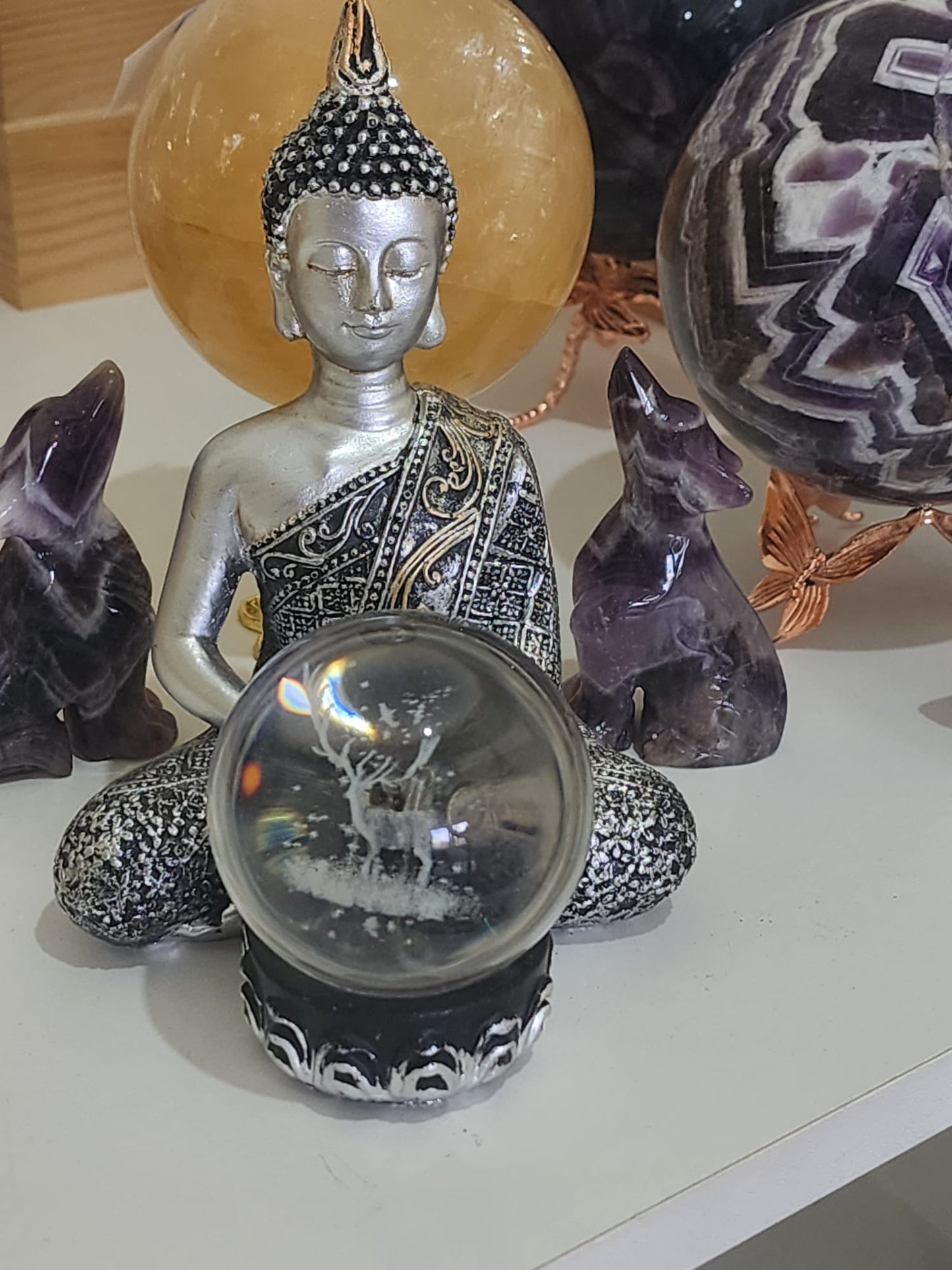 Glass Sphere Reindeer 265g (Lazer cut)