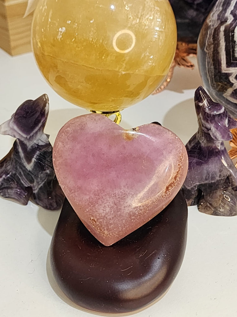 Pink Aragonite Heart