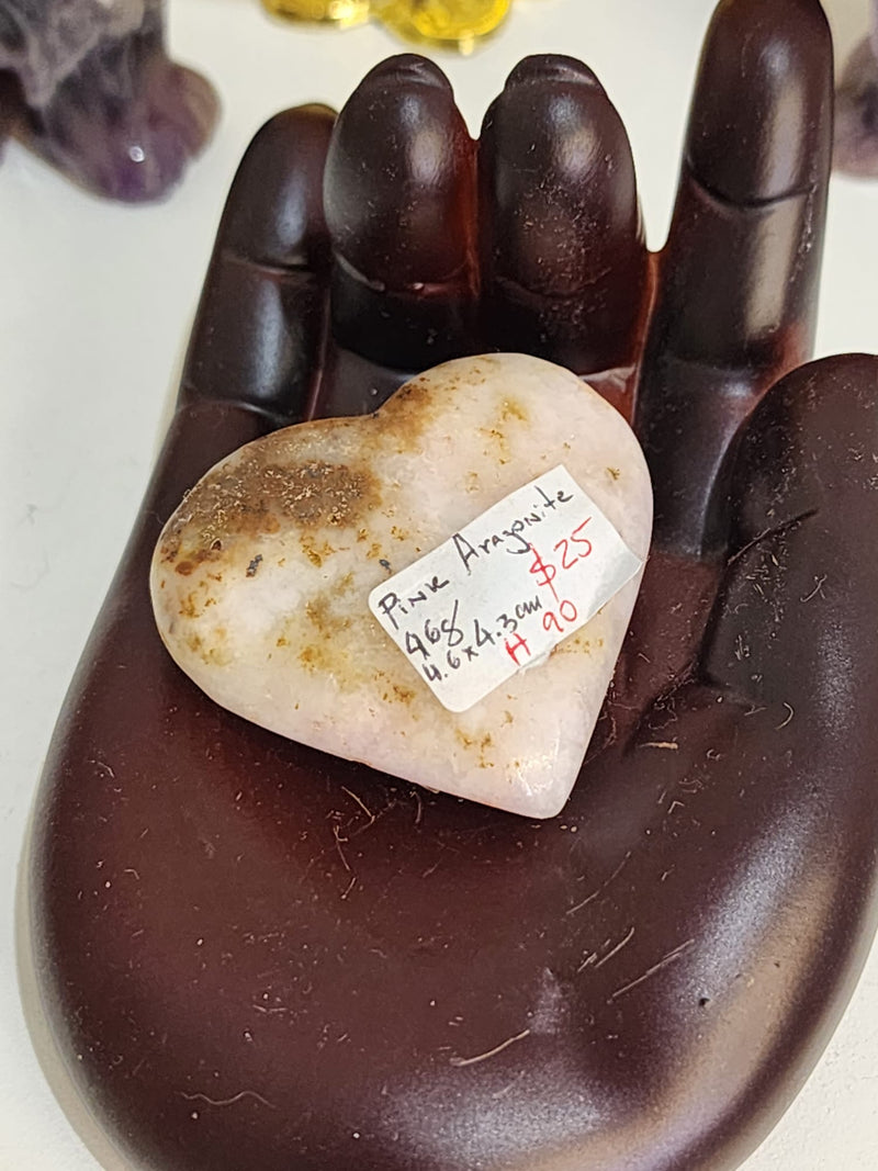 Pink Aragonite Heart