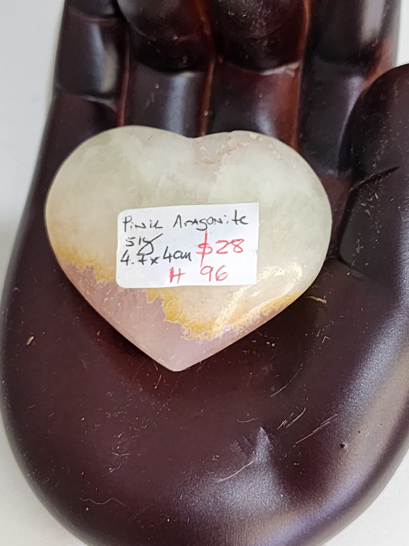 Pink Aragonite Heart