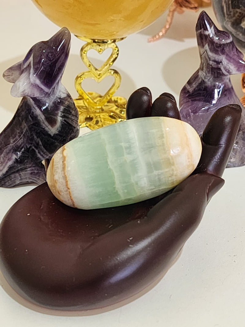 Caribbean Blue Calcite Palm Stone