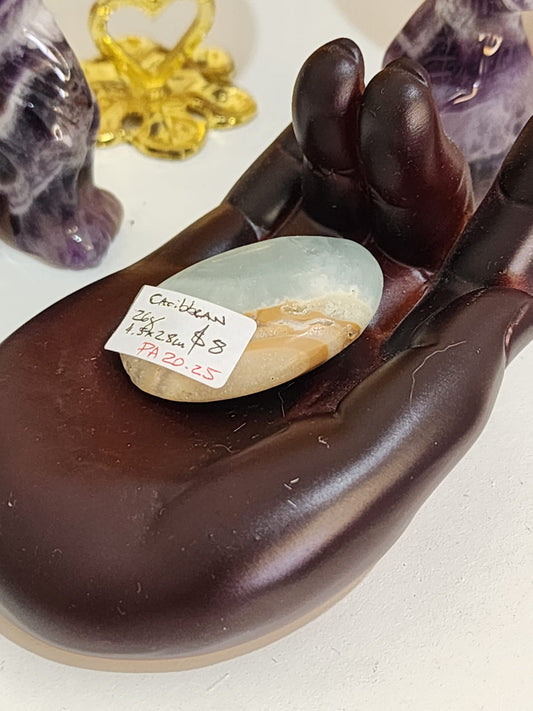 🌊💙 Caribbean Blue Calcite ~ Palm Stone