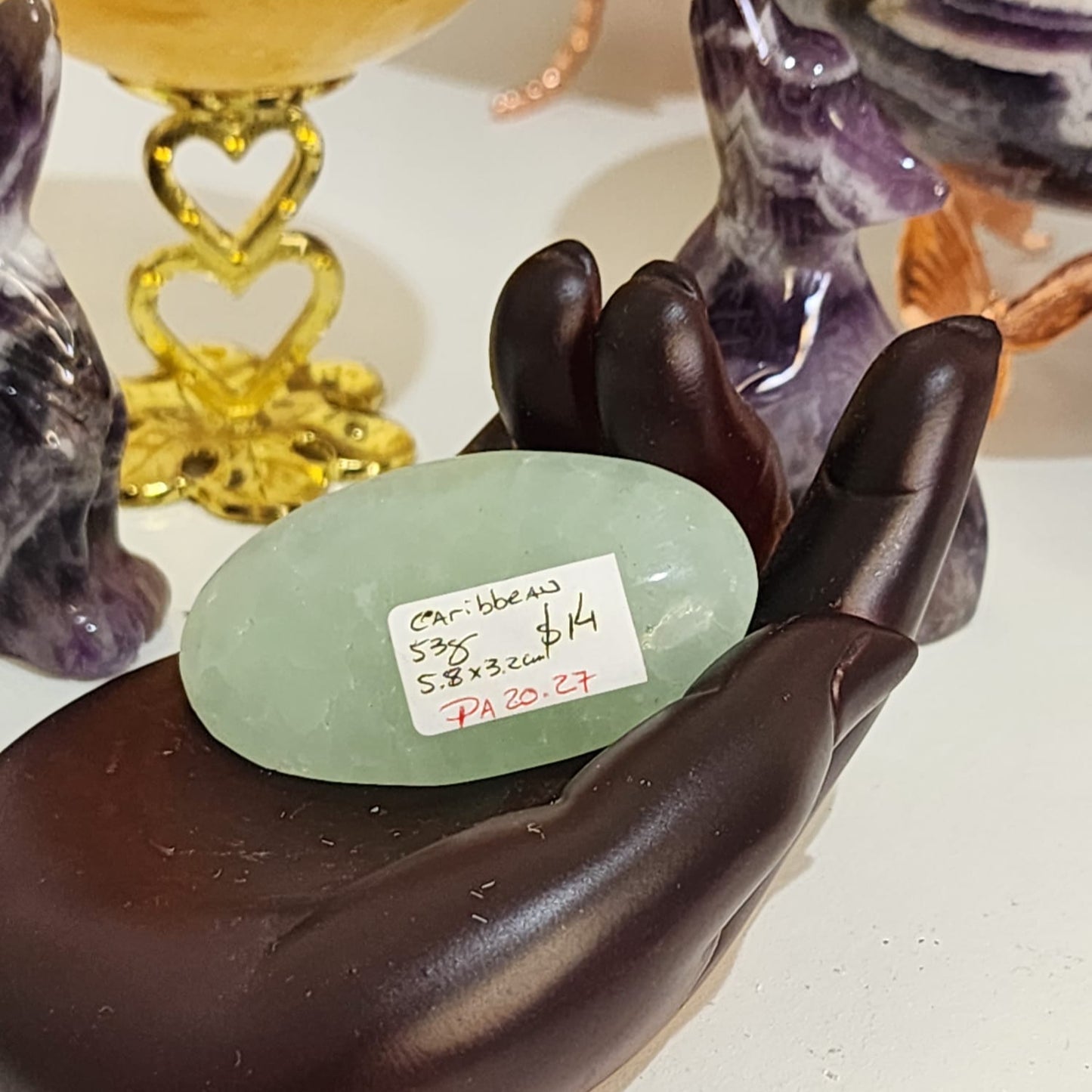 🌊💙 Caribbean Blue Calcite ~ Palm Stone