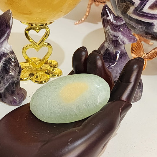 🌊💙 Caribbean Blue Calcite ~ Palm Stone